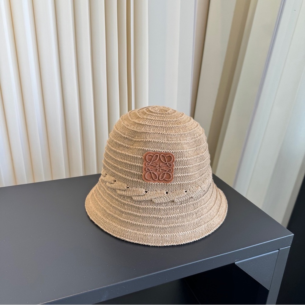 Loewe-Inspired Tan Knit Bucket Hat